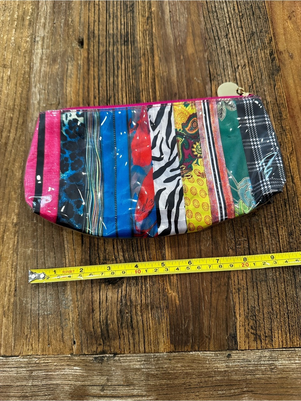 Colorful Striped Multi-Print Cosmetic Pouch - Picture 6 of 7